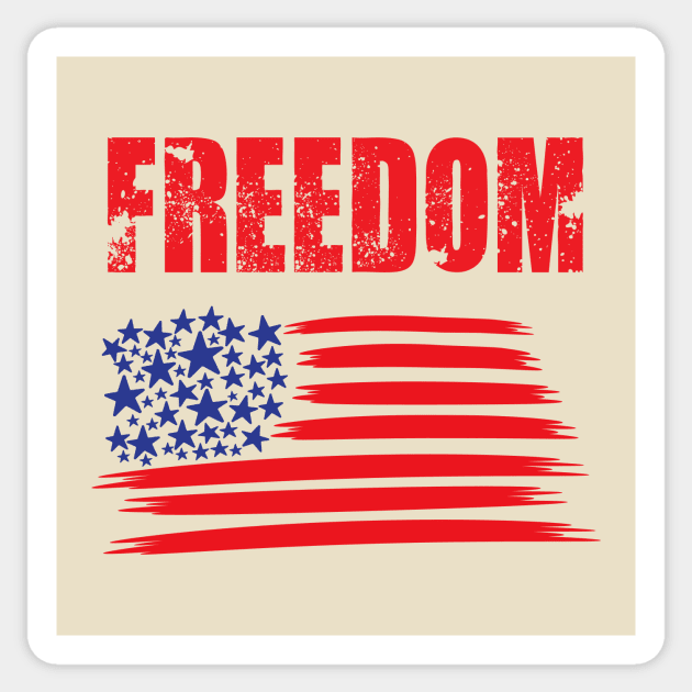 Freedom on 4th july Sticker by Jhontee